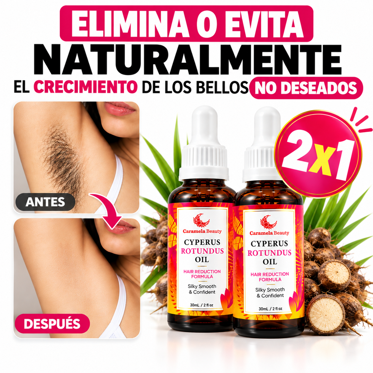Cyperus Rotundus — Reduce Progresivamente El Crecimiento Del Vello