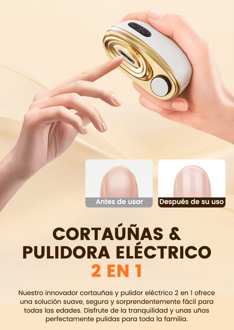 Cortaúñas Eléctrico 2 en 1 Recargable