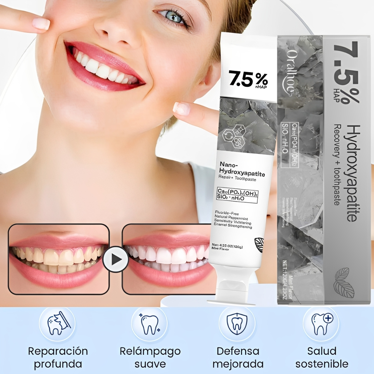 PASTA DENTAL BLANQUEADORA HIDROXIAPATITA - OFERTA 2X1