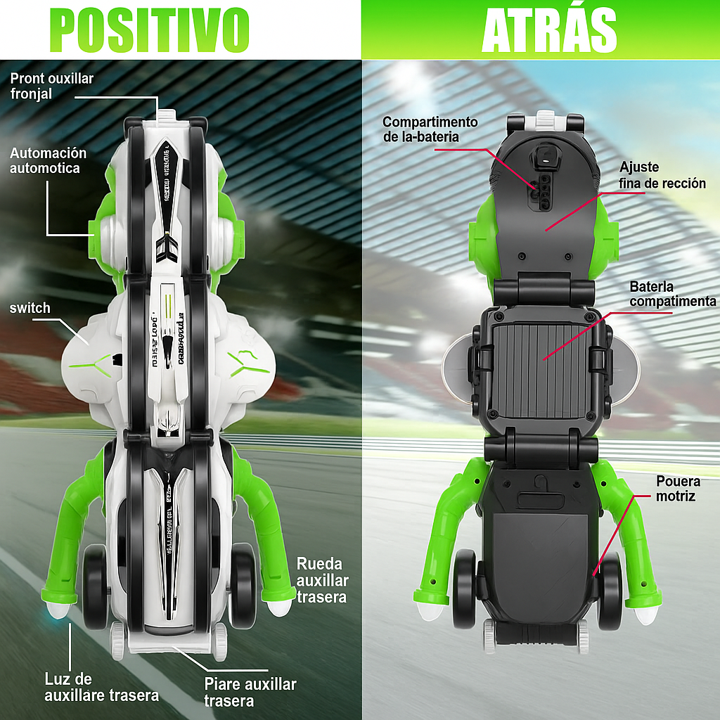 Vehículo Gusano a Control Remoto con Giro de 360°