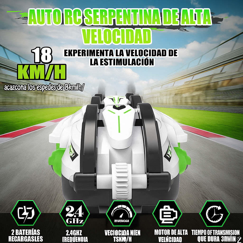 Vehículo Gusano a Control Remoto con Giro de 360°
