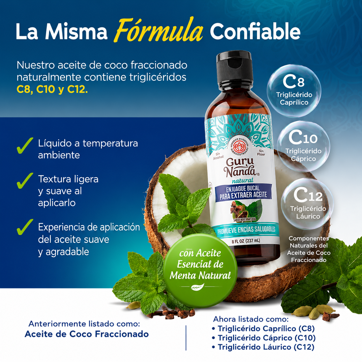 🦷 Enjuague Bucal CocoMint Premium con 7 Aceites Esenciales