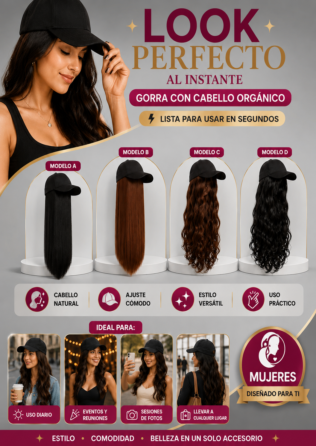 GORRA CON CABELLO ORGANICO
