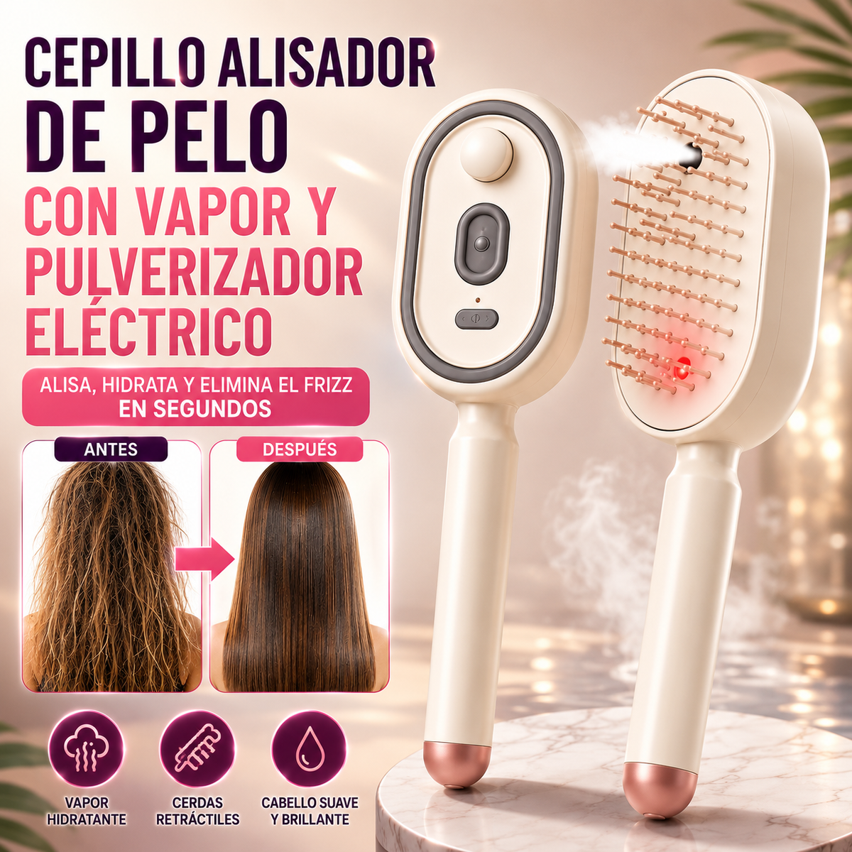 Cepillo Eléctrico con Spray y Masaje