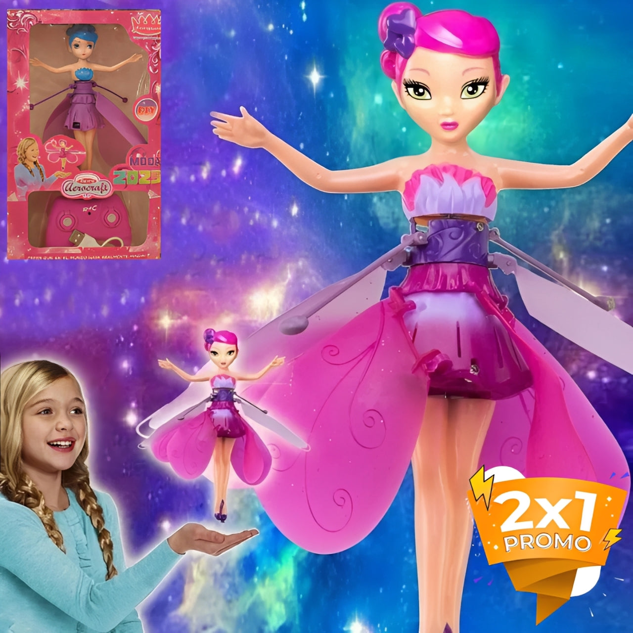 HADA MAGICA VOLADORA CON CONTROL REMOTO Y SENSOR DE MANO - 2X1 OFERTA SOLO POR HOY