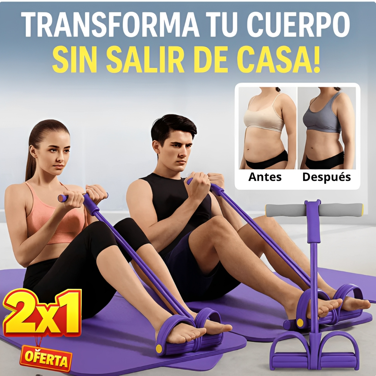 BANDA DE EJERCICIOS CON PEDAL | MEJORA TU CUERPO DESDE CASA |  OFERTA 2X1
