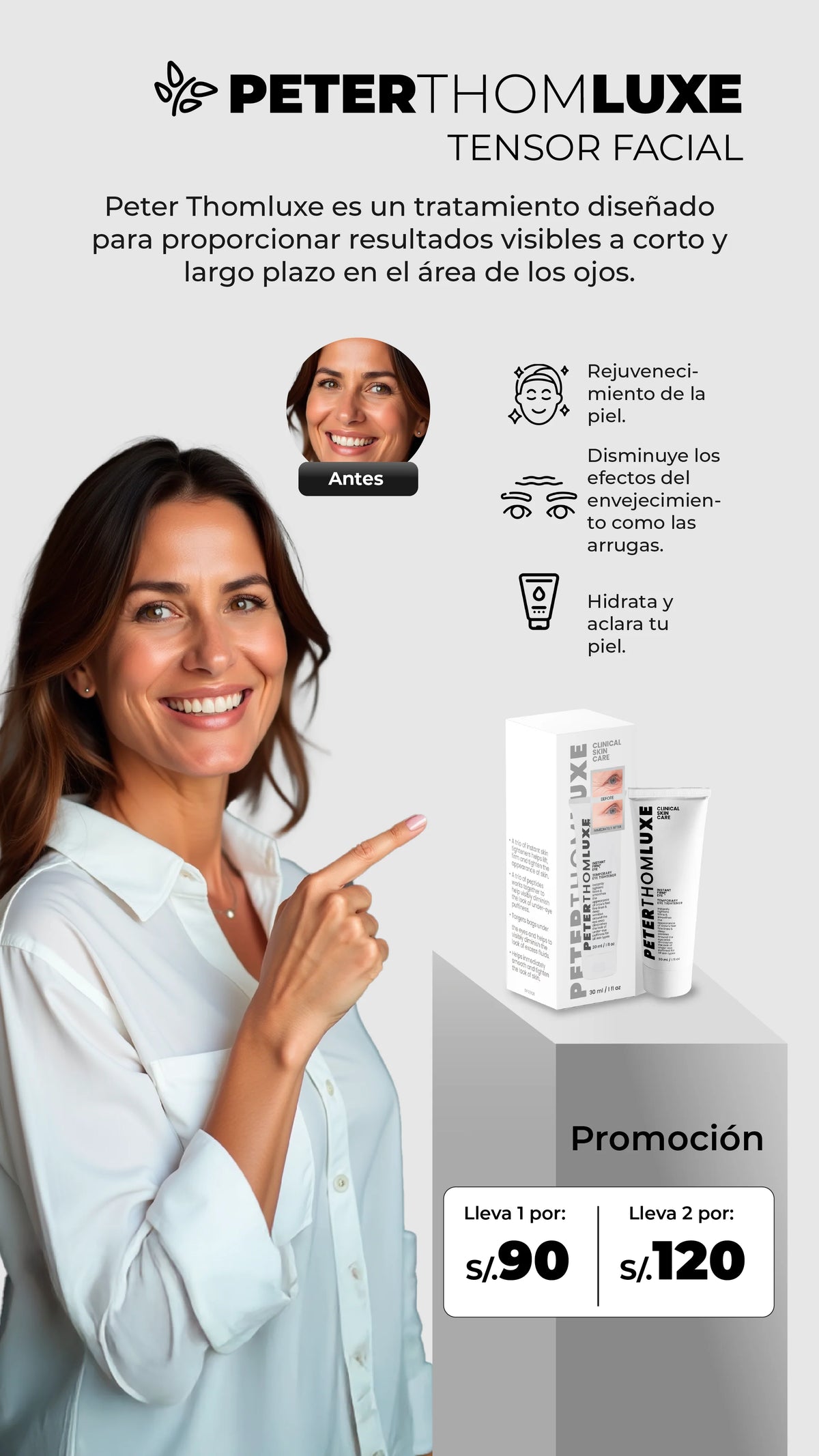 TENSOR FACIAL PETERTHOMLUXE - s/. 79  oferta solo por hoy