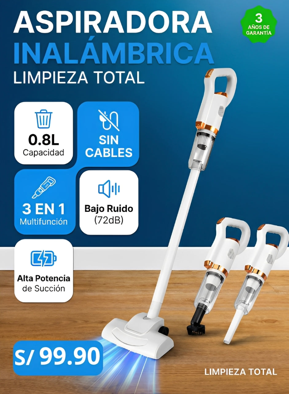 ASPIRADORA INALAMBRICA PREMIUM 3 EN 1 - OFERTA S/ 79 SOLO HOY