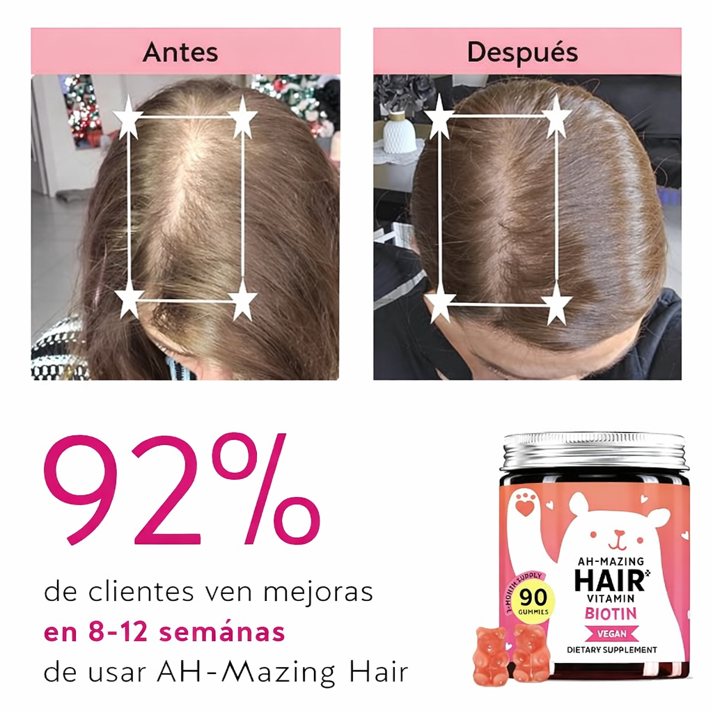 Gomitas de biotina Gomitas de biotina para cabello, piel y uñas. 5,000 mcg de vitaminas veganas de alta potencia