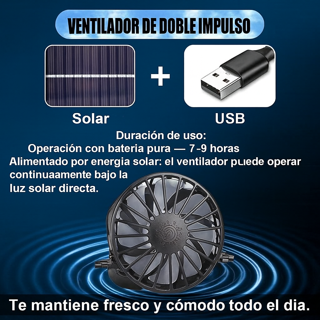 Gorro Ventilador con Energía Solar - Batería de hasta 6-9 Horas