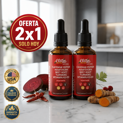 Vascu Glow – Gotas Líquidas Todo en Uno con Vitaminas K2 + D3 y Extractos Botánicos