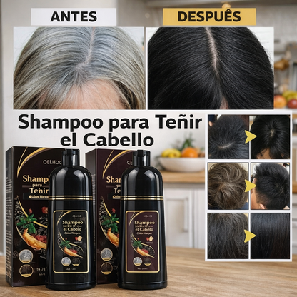 Shampoo Tinte Cubre Canas sin Amoníaco | Color Natural y Cuidado del Cabello en Minutos