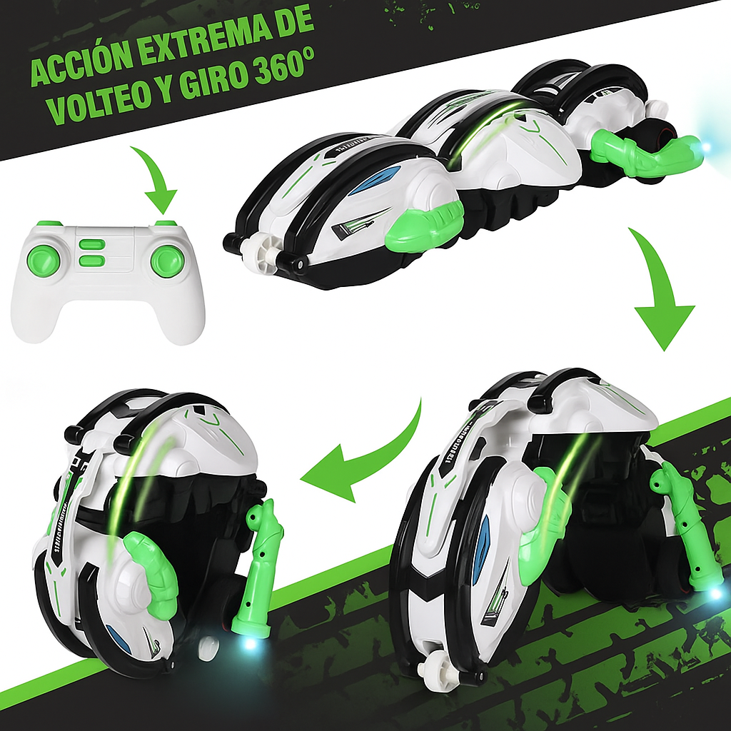 Vehículo Gusano a Control Remoto con Giro de 360°