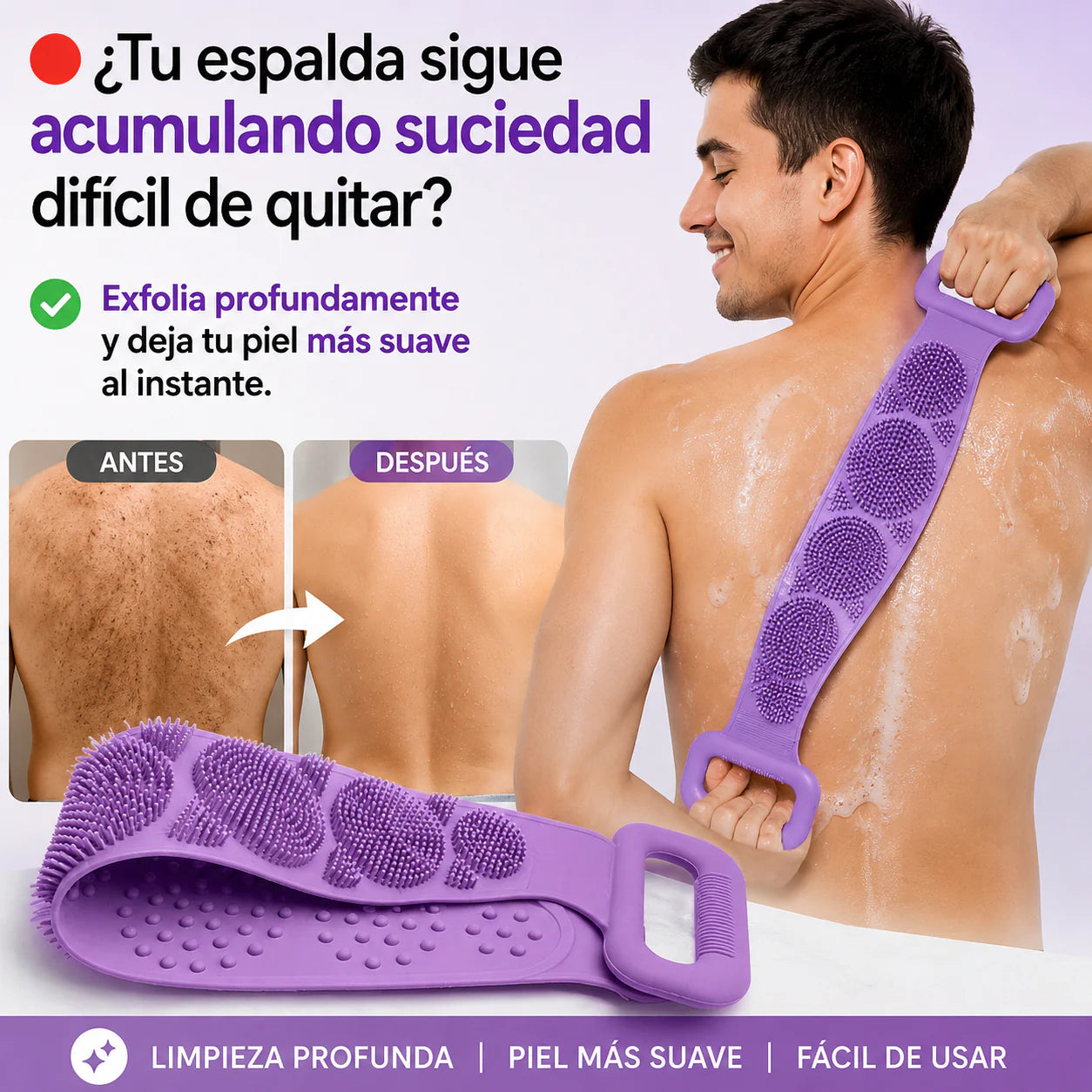 Cepillo De Silicona, Masaje Exfoliante Limpieza Corporal - Pack 2 unds